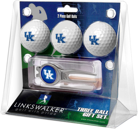 Kentucky Wildcats Regulation Size 3 Golf Ball Gift Pack with Kool Divot Tool