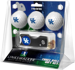 Kentucky Wildcats Regulation Size 3 Golf Ball Gift Pack with Spring Action Divot Tool