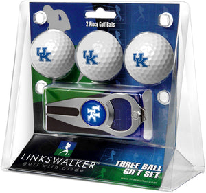 Kentucky Wildcats Regulation Size 3 Golf Ball Gift Pack with Hat Trick Divot Tool (Silver)