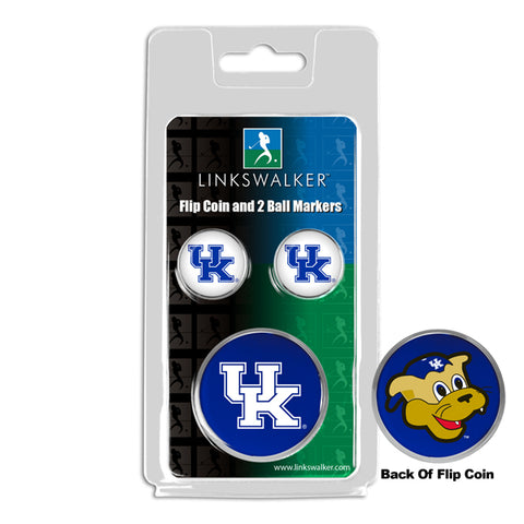 Kentucky Wildcats Flip Challenge Coin 2 Golf Ball Markers Pack