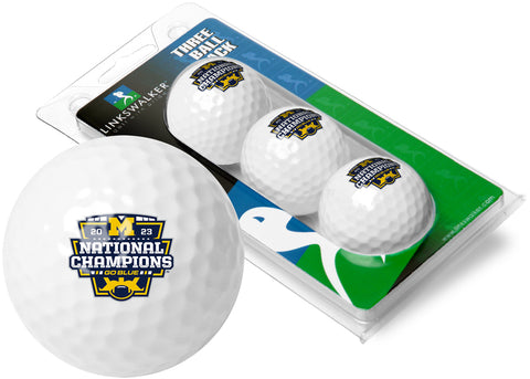 Michigan Wolverines 2023 Champions 3 Golf Ball Gift Pack 2-Piece Golf Balls