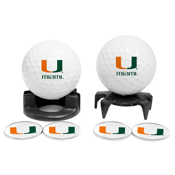 DisplayNest NCAA Golf Ball Gift Pack - Miami Hurricanes