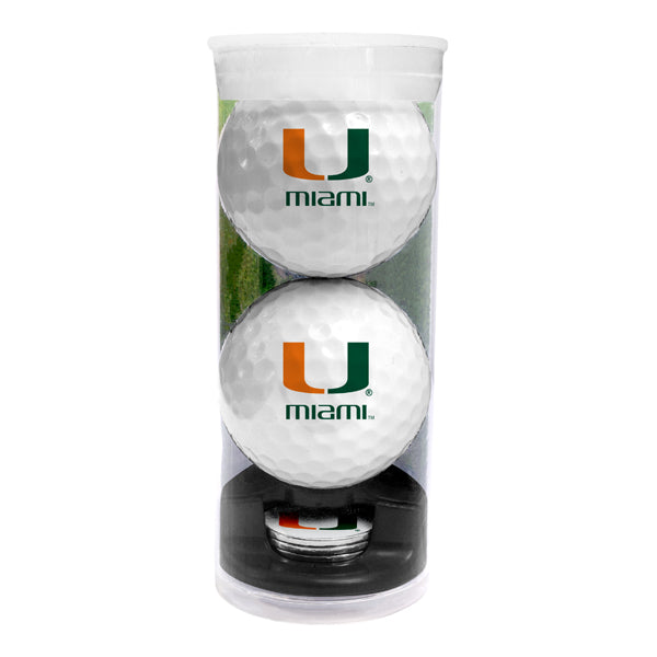 DisplayNest NCAA Golf Ball Gift Pack - Miami Hurricanes