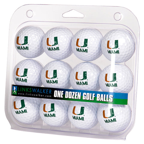 Miami Hurricanes Golf Balls 1 Dozen 2-Piece Regulation Size Balls