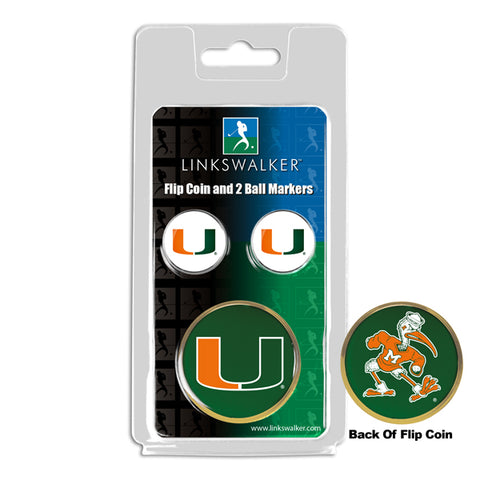 Miami Hurricanes - Flip Coin and 2 Golf Ball Marker Pack