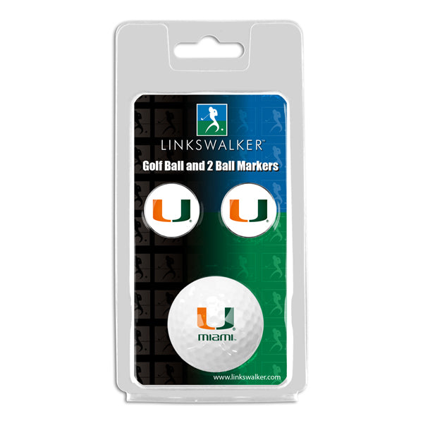 Miami Hurricanes - Golf Ball and 2 Ball Marker Pack