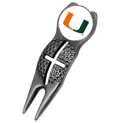 Miami Hurricanes - Crosshairs Divot Tool  -  Black