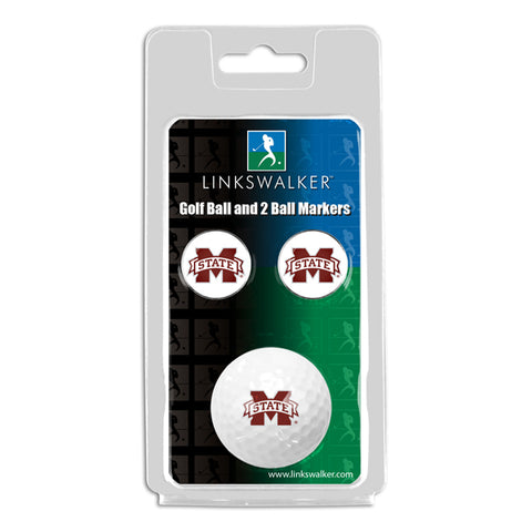 Mississippi State Bulldogs 2-Piece Golf Ball Gift Pack with 2 Team Ball Markers