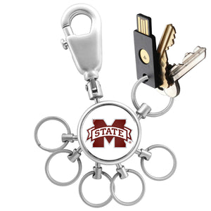 Mississippi State Bulldogs Collegiate Valet Keychain with 6 Keyrings