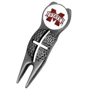 Mississippi State Bulldogs - Crosshairs Divot Tool  -  Black