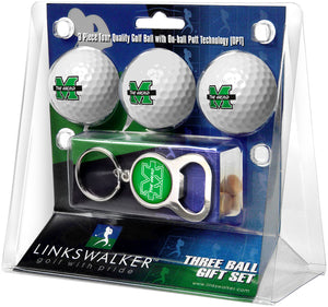 Marshall University Thundering Herd - 3 Ball Gift Pack with Key Chain Bottle Opener