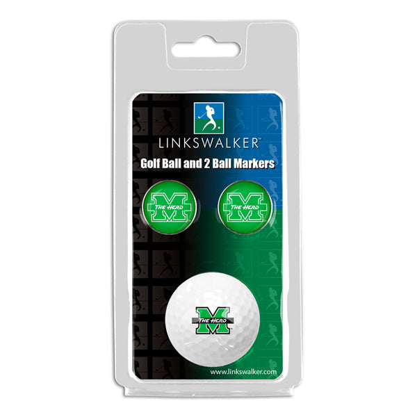 Marshall University Thundering Herd - Golf Ball and 2 Ball Marker Pack