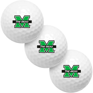 Marshall University Thundering Herd 3 Golf Ball Gift Pack 2-Piece Golf Balls