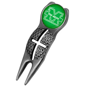 Marshall University Thundering Herd - Crosshairs Divot Tool  -  Black