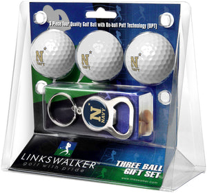 Naval Academy Midshipmen - 3 Ball Gift Pack with Key Chain Bottle Opener