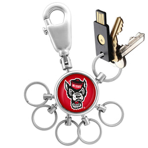 North Carolina State Wolfpack Collegiate Valet Keychain with 6 Keyrings