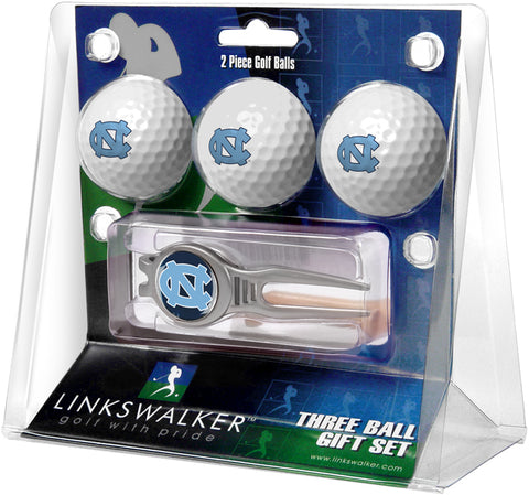North Carolina Tar Heels Regulation Size 3 Golf Ball Gift Pack with Kool Divot Tool