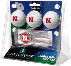 Nebraska Cornhuskers Regulation Size 3 Golf Ball Gift Pack with Kool Divot Tool