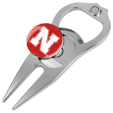 Nebraska Cornhuskers Hat Trick 5-in-1 Golf Divot Repair Tool