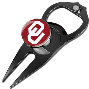 Oklahoma Sooners Hat Trick 5-in-1 Golf Divot Repair Tool Black