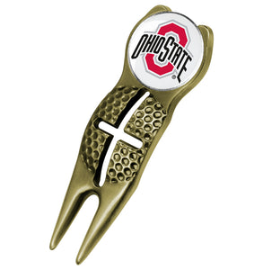 Ohio State Buckeyes - Crosshairs Divot Tool  -  Gold