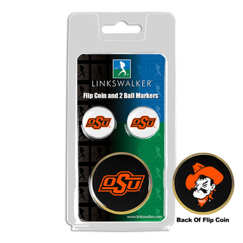 Oklahoma State Cowboys Flip Challenge Coin 2 Golf Ball Markers Pack