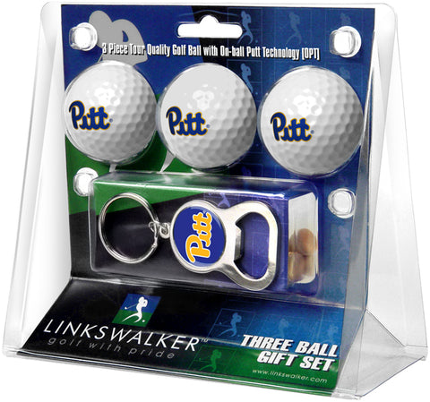 Pittsburgh Panthers - 3 Ball Gift Pack with Key Chain Bottle Opener