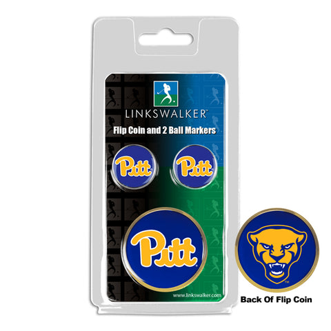 Pittsburgh Panthers Flip Challenge Coin 2 Golf Ball Markers Pack