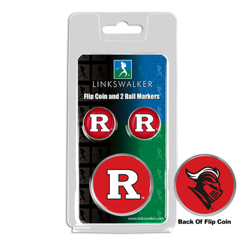 Rutgers Scarlet Knights Flip Challenge Coin 2 Golf Ball Markers Pack