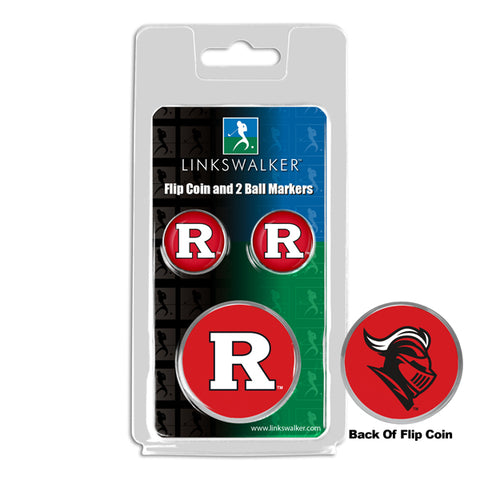 Rutgers Scarlet Knights - Flip Coin and 2 Golf Ball Marker Pack