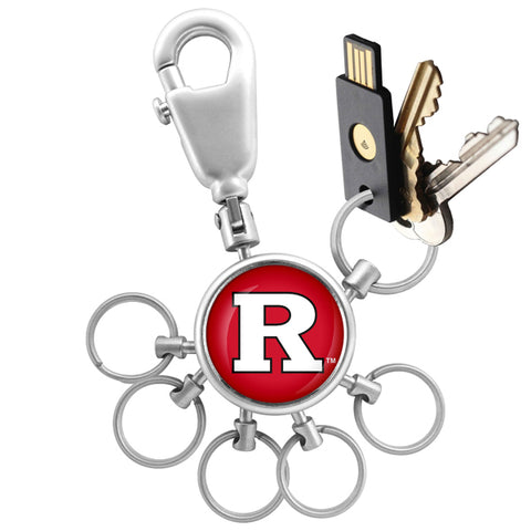 Rutgers Scarlet Knights Collegiate Valet Keychain with 6 Keyrings