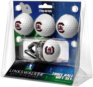 South Carolina Gamecocks Regulation Size 4 Golf Ball Gift Pack + CaddiCap Holder