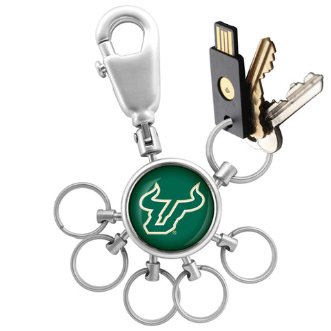 South Florida Bulls Collegiate Valet Keychain with 6 Keyrings
