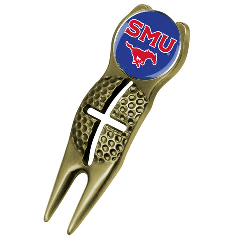 Southern Methodist University Mustangs - Crosshairs Divot Tool  -  Gold