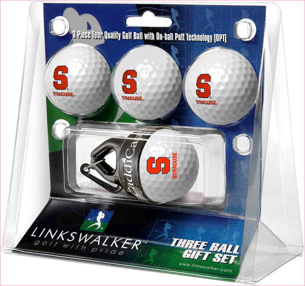 Syracuse Orange 4 Golf Ball Gift Pack with CaddiCap Ball Holder