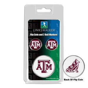 Texas A&M Aggies Flip Challenge Coin 2 Golf Ball Markers Pack