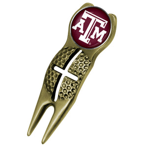 Texas A&M Aggies - Crosshairs Divot Tool  -  Gold