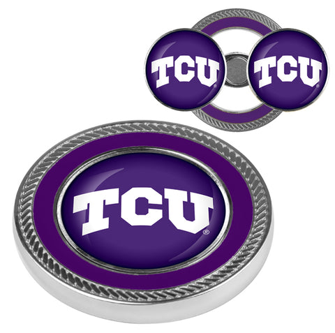 Texas Christian Horned Frogs Challenge Coin with 2 Golf Ball Markers
