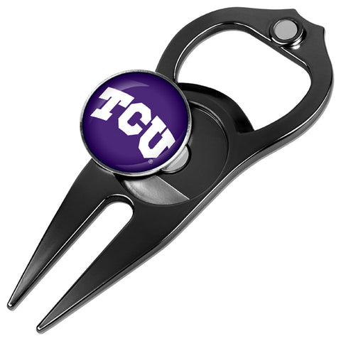 Texas Christian Horned Frogs Hat Trick 5-in-1 Golf Divot Repair Tool Black