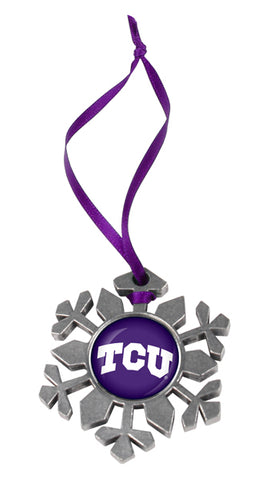 Texas Christian Horned Frogs - Snow Flake Ornament
