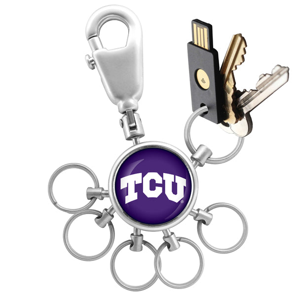 Texas Christian Horned Frogs Collegiate Valet Keychain with 6 Keyrings