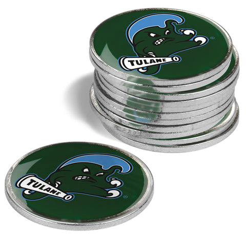 Tulane University Green Wave Golf Ball Markers 12 pack