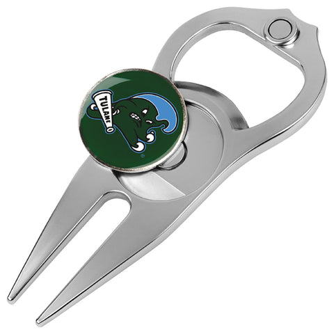 Tulane University Green Wave Hat Trick 5-in-1 Golf Divot Repair Tool