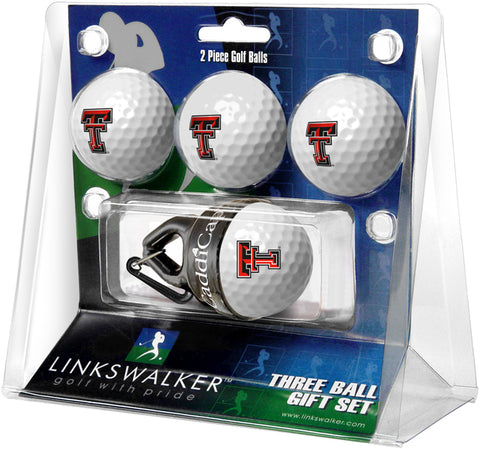 Texas Tech Red Raiders Regulation Size 4 Golf Ball Gift Pack + CaddiCap Holder