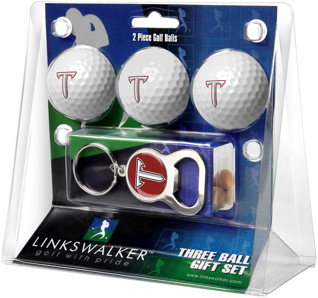 Troy Trojans Regulation Size 3 Golf Ball Gift Pack with Keychain Bottle Opener