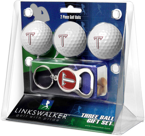 Troy Trojans Regulation Size 3 Golf Ball Gift Pack with Keychain Bottle Opener