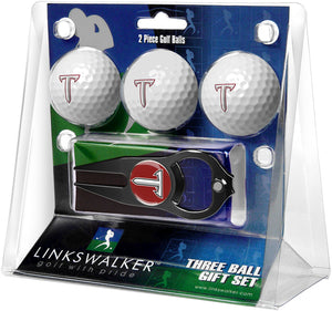 Troy Trojans Regulation Size 3 Golf Ball Gift Pack with Hat Trick Divot Tool (Black)