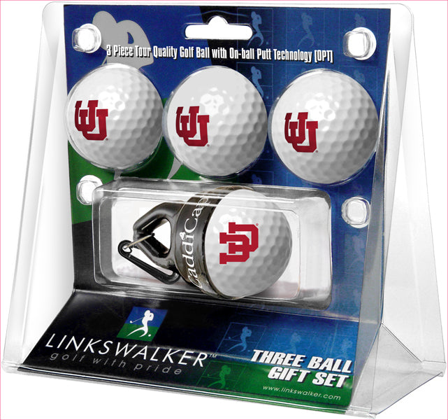 Utah Utes 4 Golf Ball Gift Pack with CaddiCap Ball Holder