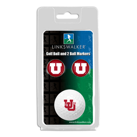 Utah Utes - Golf Ball and 2 Ball Marker Pack