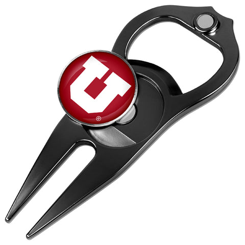 Utah Utes Hat Trick 5-in-1 Golf Divot Repair Tool Black